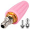 Ugello Turbo per Idropulitrice, 4000PSI Max. 4.0GPM Idropulitrice a Sgancio Rapido Adattatore Rotante per Ugello Turbo con Connettori Rapidi da 0,64cm 0,95cm per Auto ed Esterni(Rosa)