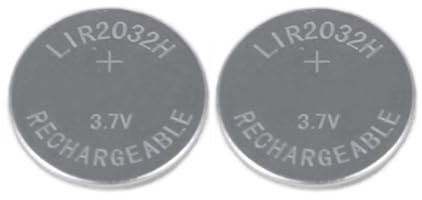 Girafus LIR2032 - Pila a bottone ricaricabile a bottone sostituisce CR2032, 3,7 V, 70 mAh, 3,7 V, per scheda madre, chiavi auto, trasmettitori (2 X LIR2032)