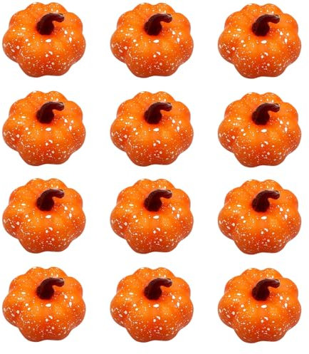 Ambolio 12st Simulations-kürbis-Ornamente, Künstliche Mini Kürbis simuliertes Kürbismodell kürbis herbstliche tischdeko schäumt,Kleine Schaum Kürbisse Ornamente für Halloween Dekoration