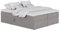 mybed. Boxspringbett ohne Kopfteil Simple Polsterbett mit Bettkasten Grau-Braun Jasmine 24 Velours Bonnell-Matratze H3 und Topper Einzelbett 120x200