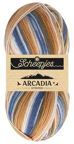 Scheepjes Arcadia Striped 1x100g - 910 Timber Bunte Sockenwolle