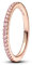 PANDORA Anello da donna scintillante, colore oro rosa, 182999C01, Argento sterling, Zirconia cubica