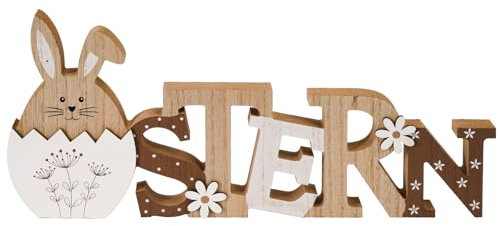 Deko Aufsteller für Ostern Osterdekoration aus Holz Deko Aufsteller für Ostern Schriftzug mit niedlichen Hasenkopf Osterdeko zum Hinstellen