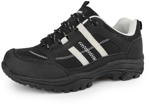 Knixmax Chaussures de Randonnéeen Femmes Plein Air Chaussure de Marche Respirant Antidérapant Bottes de Trekking Baskets de Montantes Noir EU 37
