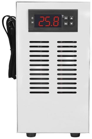 Aquarium Chiller Stiller Wasserkühlsystem Tank für die Angenehme Aquariumumgebung für Fischtank Geeigneter Größe ≤ 20 L (EU-Stecker)