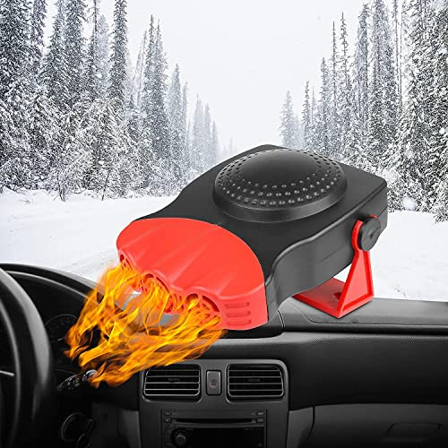 Car Heater Defroster, Portable Heater Anti-Fog 150W 12V Plug in Cigarette Lighter Defroster 2 in 1 Heating/Demister Defroster Electric Vehicle Heater