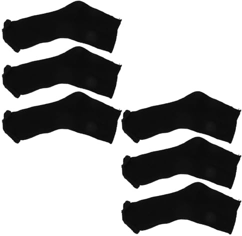 GLEAVI Schwarze UV Schutz Handschuhe aus Stoff Leicht und Wiederverwendbar 3 Paar Flaches Munddesign für Gel Nagel Trocknung und Maniküre zu Hause
