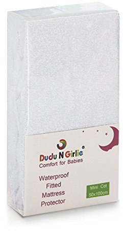 DUDU N Girlie Mini-Matratzenschoner für Kinderbett, 100 x 50 cm, geräuschlos, wasserdicht, platzsparend, für Babybett, Kinderbett