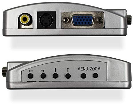 HDSUNWSTD VGA to RCA Adapter, Composite AV S Video to VGA Converter, PC to TV Video Switch Box for HDTV, Monitors, Laptop, Desktop, PC