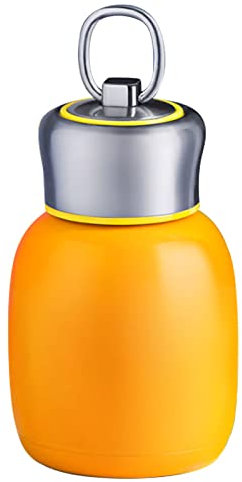 Petites bouteilles d'eau de 200 ml en acier inoxydable - Mini bouteille d'eau de sport sous vide portable pour la maison, l'école, le bureau, le camping (orange)