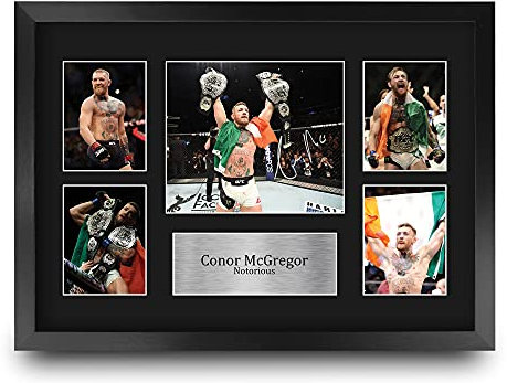 HWC Trading FR A3 Conor McGregor Ultimate Fighting Champion Notorious Geschenke Gedruckt, Signiert Autogramm Bild Für UFC Erinnerungsstücke-Fans - A3 Framed