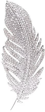 Broche en forme de feuille délicate en strass pour femme et homme - Accessoire élégant pour robe - Pour chapeau, sac, costume, cravate, mariage, anniversaire, Métal, Zircon cubique