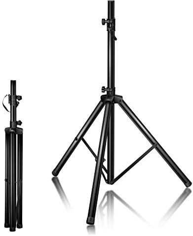 RELAX4LIFE Support d'Enceinte Pieds d'Enceintes Haut-parleurs Hi-FI Réglable 97 à 181 cm Trépied en Fer Noir Support Universel pour Utilisation Intérieure Extérieure Charge Max 50kg