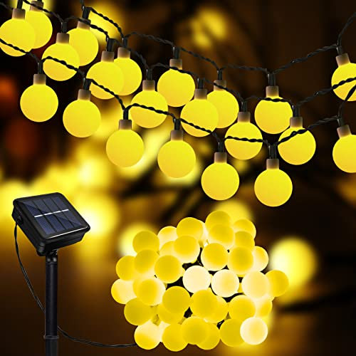 Micacorn Solar Lichterkette Aussen, Wasserdichte Ball Solarlichterkette 7 Meter 8 Modi 50 LED Globe Solarlichterkette für Garten Hochzeits Terrassen Bäume Party Weihnachten Dekoration