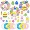 BUSCANDO Ostern Bastelsets für Kinder Ostern Deko 8Stück Basteln Osterhase Kränze Frühling Deko Osterbastelset Aufhängen Kreative Kunsthandwerk DIY Bastelsets mit Küken Hasen für Ostern