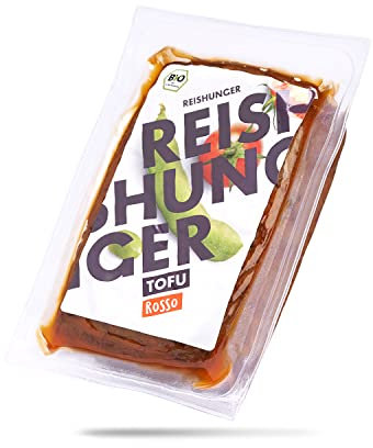 Reishunger BIO Tofu Rosso 8 x 200 g - Bio-Sojabohnen aus Österreich - Pflanzliches Protein - Glutenfrei & Vegan - Ungekühlt haltbar