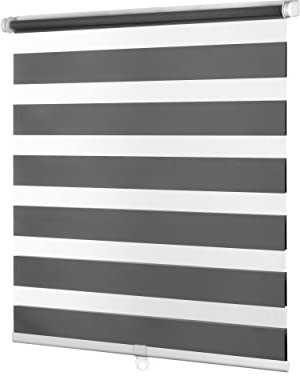 Ventanara® Doppelrollo schnurlos ohne Bohren Klemmfix Fenster Duo Rollo inklusive Montagematerial (grau, 100 x 150 cm)