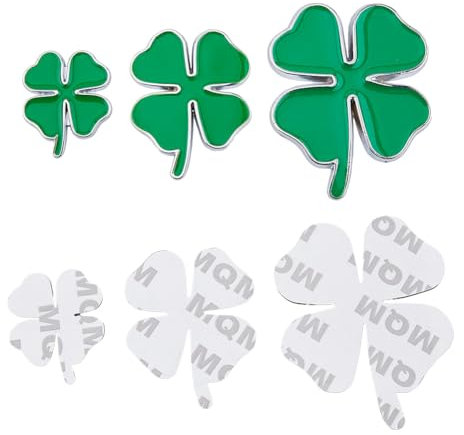 SUPERFINDINGS 3 Dimensioni 3D Lega di Trifoglio Adesivi per Auto Decorazione Auto Adesivi Trifoglio Decalcomania Auto Auto Moto Logo Adesivo Distintivo Emblema per Finestra Automobile Laptop Bagagli