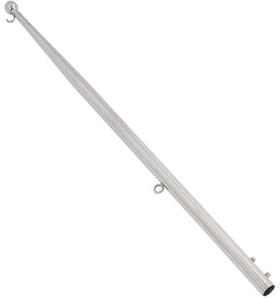 Tbest Boat Flag Pole Stable Stainless Steel 610mm Length Rail Mount Marine Yacht RVs (Small Ball Head 20mm / 0.8in)