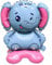 Elefant Folienballon Stehend,Mini 3D Elefant Luftballons Tiere Deko,Waldtiere Elefant Helium Ballon,Dschungel Deko Geburtstag,Elefant Deko Luftballon für Kindergeburtstag Deko,Safari Tiere Thema Party