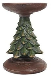 ZHDOKA Portavelas con Forma de árbol de Navidad, Candelabro de Navidad para Velas de Pilar, Candelabro Decorativo Vintage para Decoración de Chimenea de Hogar (12cm)