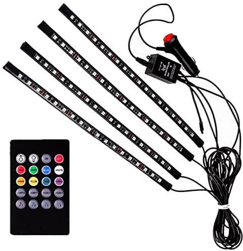 Ciieeo 1Set Multi Purpose Rgb Atmosphere Lamp for Vehicles Voice Control Remote for Car Interior Decoration Creates Warm Ambience with Durable Material