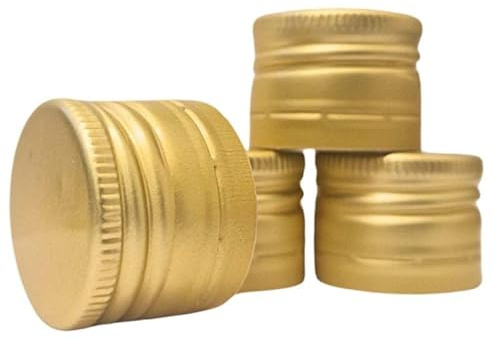 made in home Lot de 100 bouchons à vis dorés de rechange pour bouteille, 31,5 mm x 24 mm