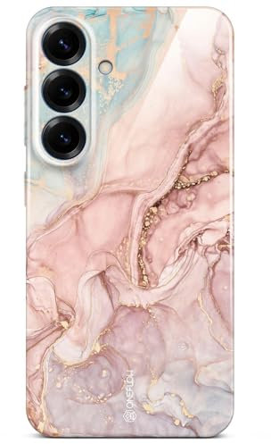 ONEFLOW Bliss Cover für Samsung Galaxy S25 Hülle in Marmor Optik, Designer Case Handy Schutzhülle mit Kameraschutz, Muster Hardcase Glitzer Handyhülle marmoriert, Rosa Grau
