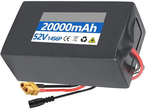 52V 8Ah 10Ah 15Ah 18Ah 20Ah Ebike Battery for 1000W 750W 500W Electric Bicycle Scooter Motor EBike Lithium Ion Battery(XT60,52V 8AH)