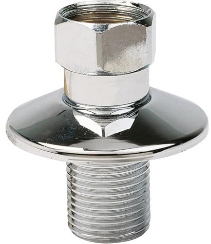 Comap 2105 Raccord Droit avec Rosace-M 3/8' -F 1/2' -Écrou Prisonnier-Vendu par 2, Inox