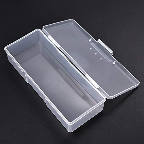 KADS Plastic Transparent Empty Nail Storage Box Manicure Equipment Decoration Tools Case (WHITE)