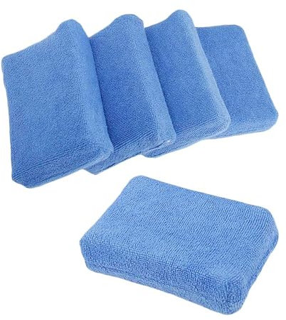Sobotoo Mikrofaser-Wachs-Applikator-Pads, Auto-Detail-Schwämme, Reinigungs-Detailing-Pads für saubere Autos, Fahrzeuge, Auto-Reinigungswerkzeug, 5 Stück