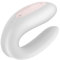 Satisfyer 'Double Joy Connect App' Paar-Vibrator 9 cm | Sex-Spielzeug für Paare extrem stark | Vielfältige Vibrationen dank App-Steuerung | Erotisches Toy mit Klitoris-Stimulation | Farbe: weiß