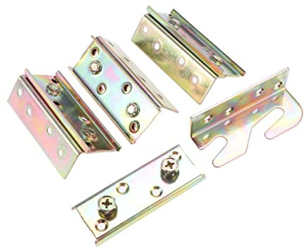 4 Pcs Bed Rail Fittings Raised Bed Corner Brackets Rail Bracket Rust Proof Furniture Tools Bed Frame Hardware Metal Raised Bed Ornament Kits Bed Hinges and Wooden Mattress Sofa Bed