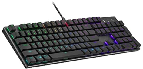 Cooler Master SK652 Tastiera da gioco meccanica a basso profilo, grigio siderale, interruttori blu clic, RGB personalizzabile, design ergonomico, connettività USB-C, Mac/Windows, QWERTY