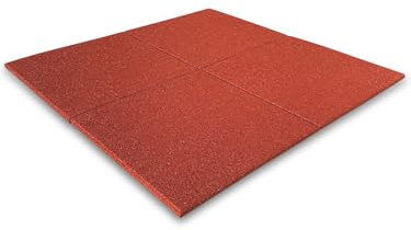 Fallschutzmatten Rot 50x50x2,5cm Rutsche Fallschutzplatten Spielplatz Gummimatten Gummiplatten Garten Pool Klettergerüst (3 Platten)