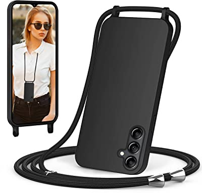Handykette für Samsung Galaxy A14 4G / 5G Hülle mit Band, Handyhülle mit Schnur zum Umhängen, weiche TPU Silikonhülle mit Band [verstellbar] [abnehmbar] Halskettenhülle für Galaxy A14 4G / 5G