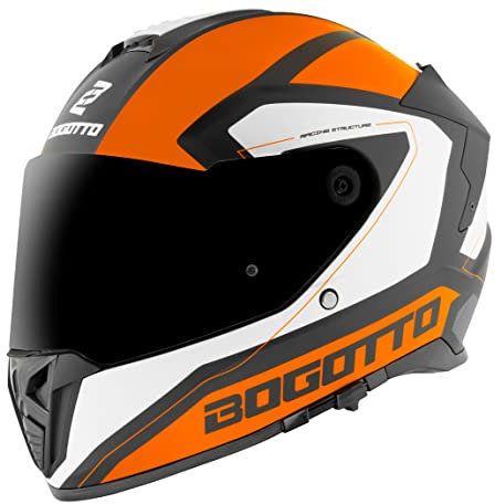 Bogotto FF122 BGT Helm, orange/weiß, XL
