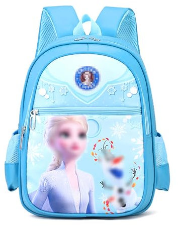 Newtic Frozen Rucksack Anna Und Elsa Rucksack Rucksack Eiskönigin Rucksack Mädchen elsa die eiskönigin Für Kinder, Mädchen, Mittagessen, Sport, Reisetasche-Blau