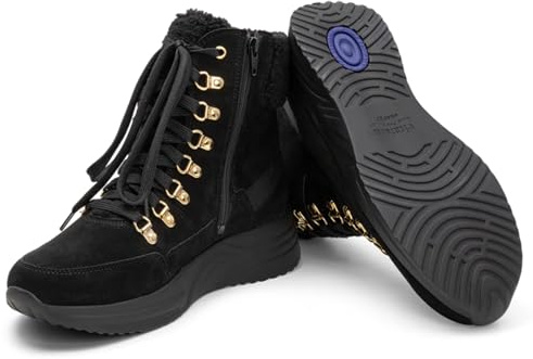 VITAFORM Stiefeletten Damen Winter - Italienisches Veloursleder - Gefütterte Stiefel Damen - Bequeme Schuhe für Herbst und Winter