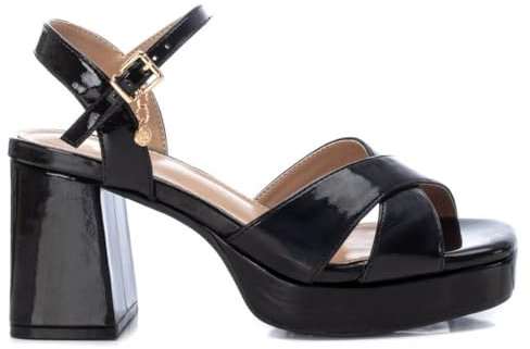 XTI 142356, Sandalias con cuña Mujer, Negro, 39 EU