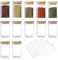MEETOZ 12 Pack Glass Jars With Bamboo Lids, 8oz/250ml Square Storage Containers - 216 White Labels, Airtight Kitchen Jars for Spices, Salt, Sugar, Seeds, Nuts