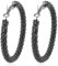 Mikovivi Schwarze Zirkonia Creolen, Persönliche Zarte Runde Creolen mit Strasssteinen für Damen Exquisites Modeschmuck Accessoire