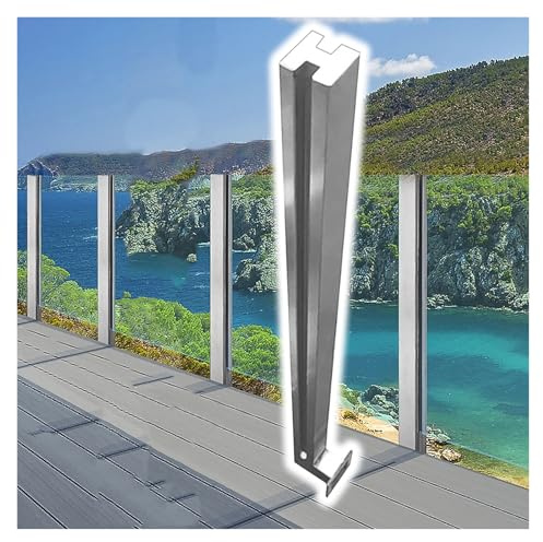 Glas Geländerpfosten Glashalter Edelstahl 65 75 85 90 95 100 105 115 125 cm Edelstahl Balustradepfosten für Glasabschluss, Seitenstütze für Geländer aus gehärtetem Glas, Terrasse Terrasse Balkon Flure