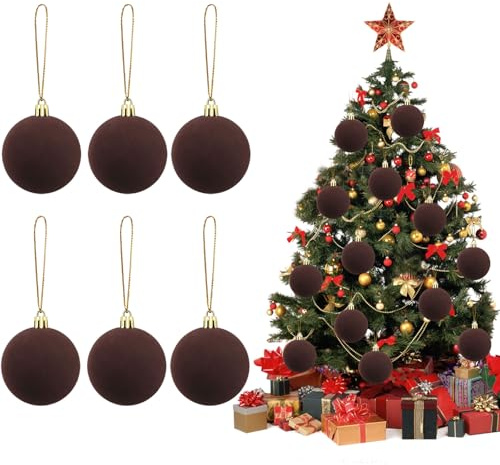 Christbaumkugeln Rot Kunststoff 6cm,6PCS Weihnachtskugeln Kunststoff Set Rot,christbaumkugeln Deko Weihnachten,Christbaumkugeln aus Velvet,Weihnachtsbaum Deko Weihnachtsbaumschmuck für Partei (B)