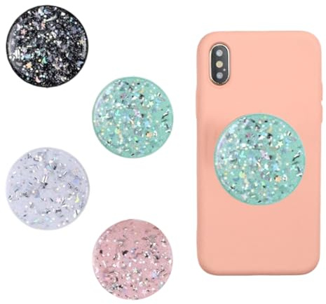 MOLZINY 4 Stück Handy Griffe 360° Drehung Handy Ring Griffhalter ausziehbarer Luftpolster Handyhalter und Griff für Smartphones und Tablets mit einem Klappbar und Versenkbar Universal