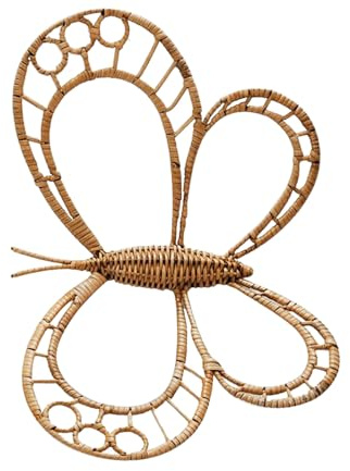 LIGHTAOTAO Schmetterlings Wandkunst aus Rattan Großes 3D Tier Wandbild für Kinderzimmer Boho Stil Leicht Aufzuhängen Innen Dekoration