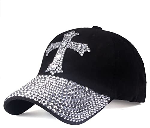 Gudessly Bling Damen Baseball Cap Blume Snapback Strass Sonnenhüte Verstellbare Denim Jeans Hut - - Einheitsgröße
