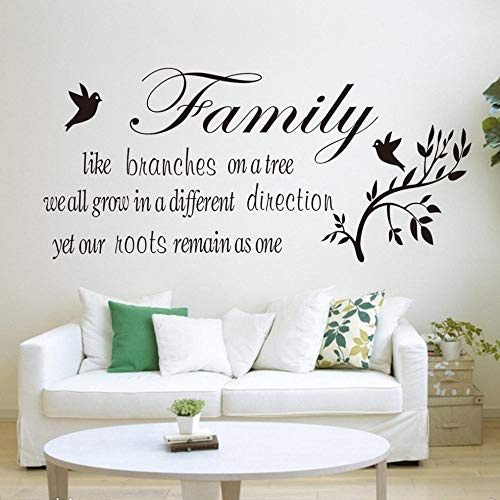 NSRJDSYT Home Room Decor Mural Wallpaper Family Like Branches on a Tree Vinyl Wall Art Quote Words Decal Removable Wall Art 125x57cm