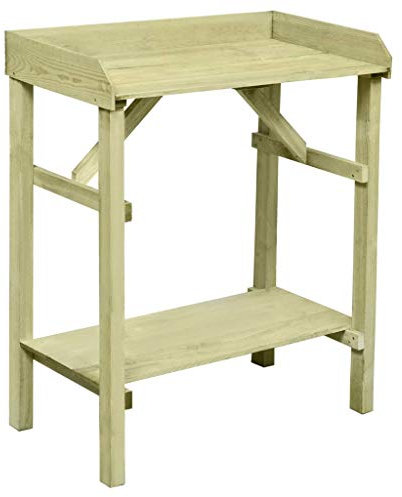 Ksodgun Pflanztisch Arbeitstisch Blumentisch Imprägniertes Kiefernholz für Garten Balkon Terrasse 75 x 40 x 90 cm